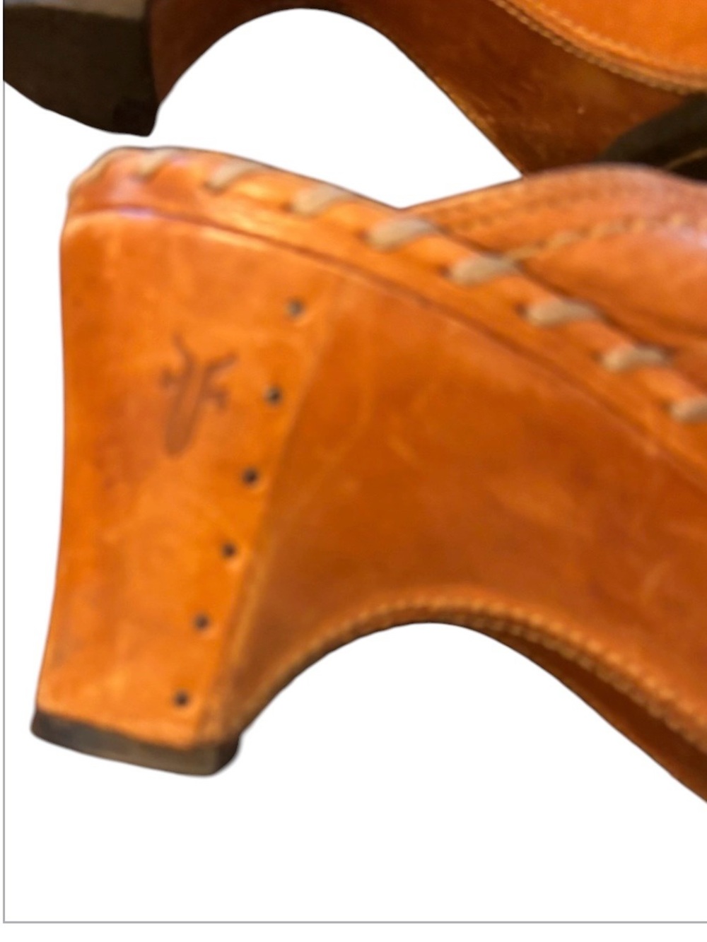 Frye leather Harness mule clogs Sz 8.5 - Picture 4 of 9